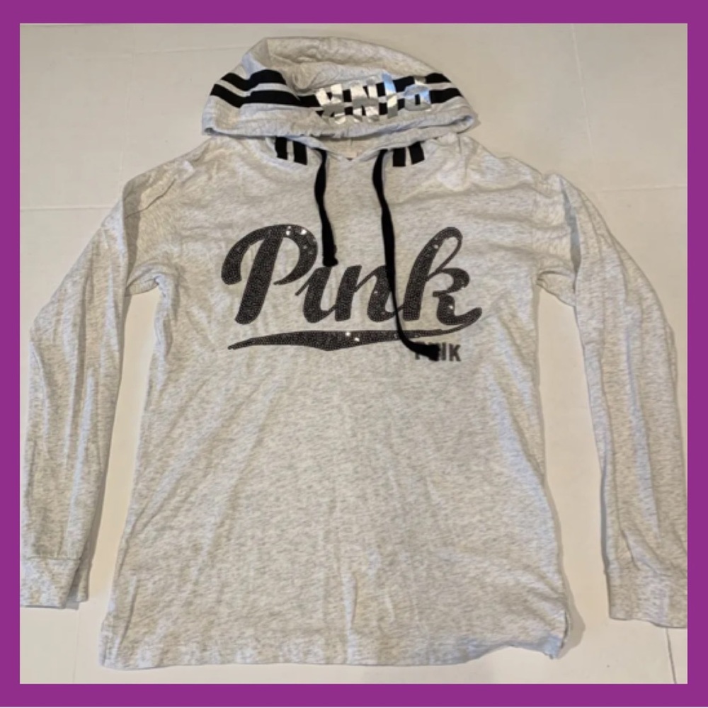Victoria Secret Pink Sequin Appliqué Cotton Hoodie